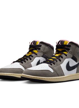 Nike耐克男鞋2025秋季AIR JORDAN 1 AJ1中帮休闲篮球鞋HQ2011-100