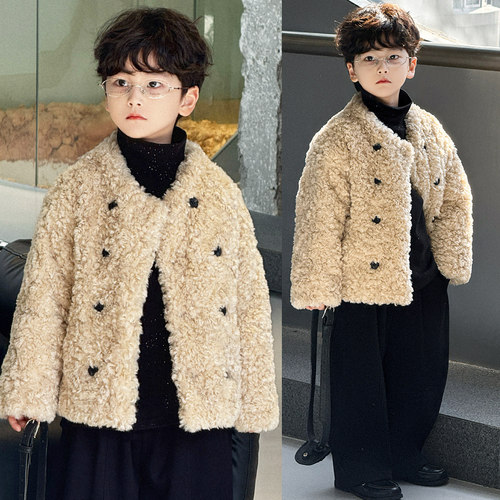 男童帅气慵懒风冬款加绒外套