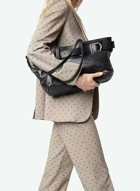 ZV SHOPPER BAG BLACK LEATHER 法式黑色牛皮购物包JANE