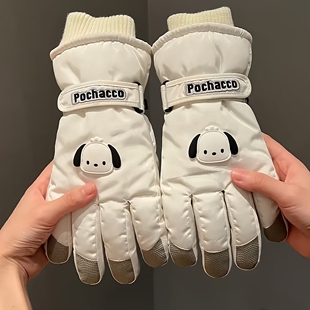 可爱卡通滑雪手套加绒加厚冬天骑车情侣手套可触屏学生骑车暖手套