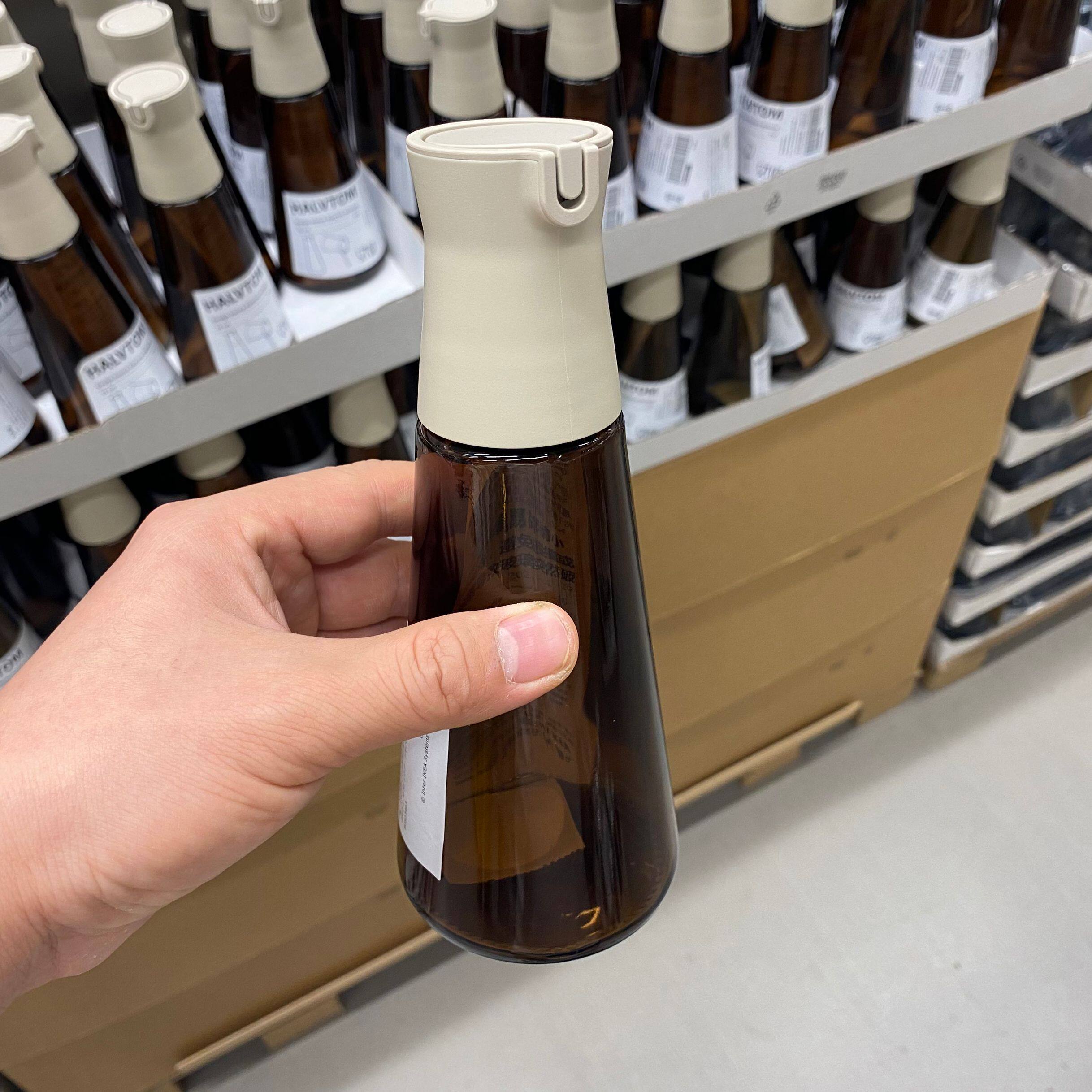 IKEA宜家哈弗通带倾倒口的瓶子玻璃油瓶家用厨房酱油瓶醋瓶调味瓶