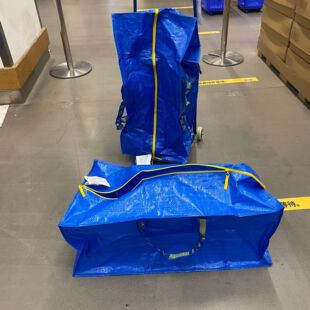 IKEA宜家 弗拉塔用于推车的旅行箱 蓝色搬家袋子收纳搬运袋带拉链