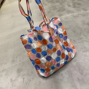 IKEA宜家罗梅松手提袋彩色波点包环保购物袋轻便单肩包波点图案袋
