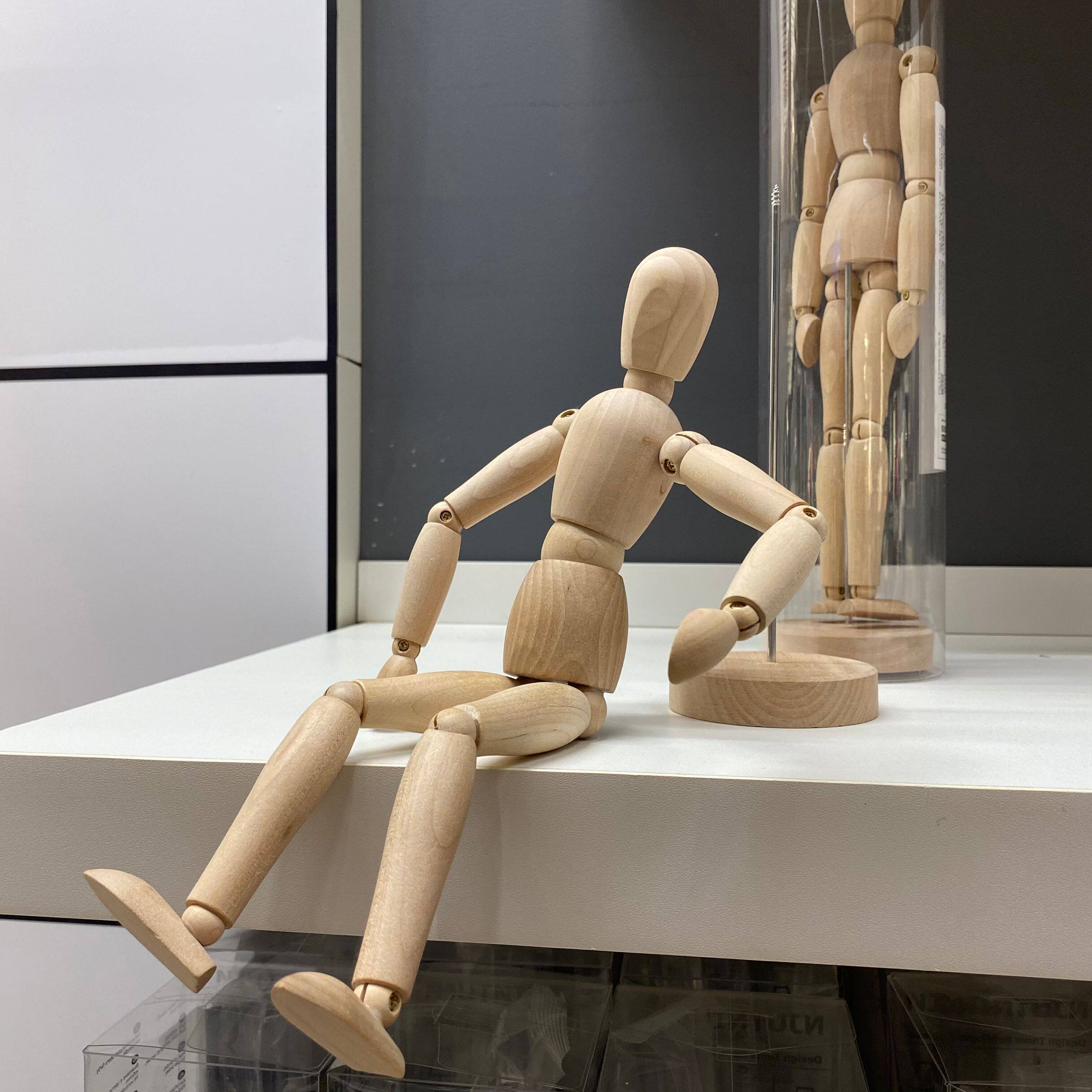 ikea宜家吉特达木人关节人木偶家居装饰品客厅摆件木头人玩偶正品