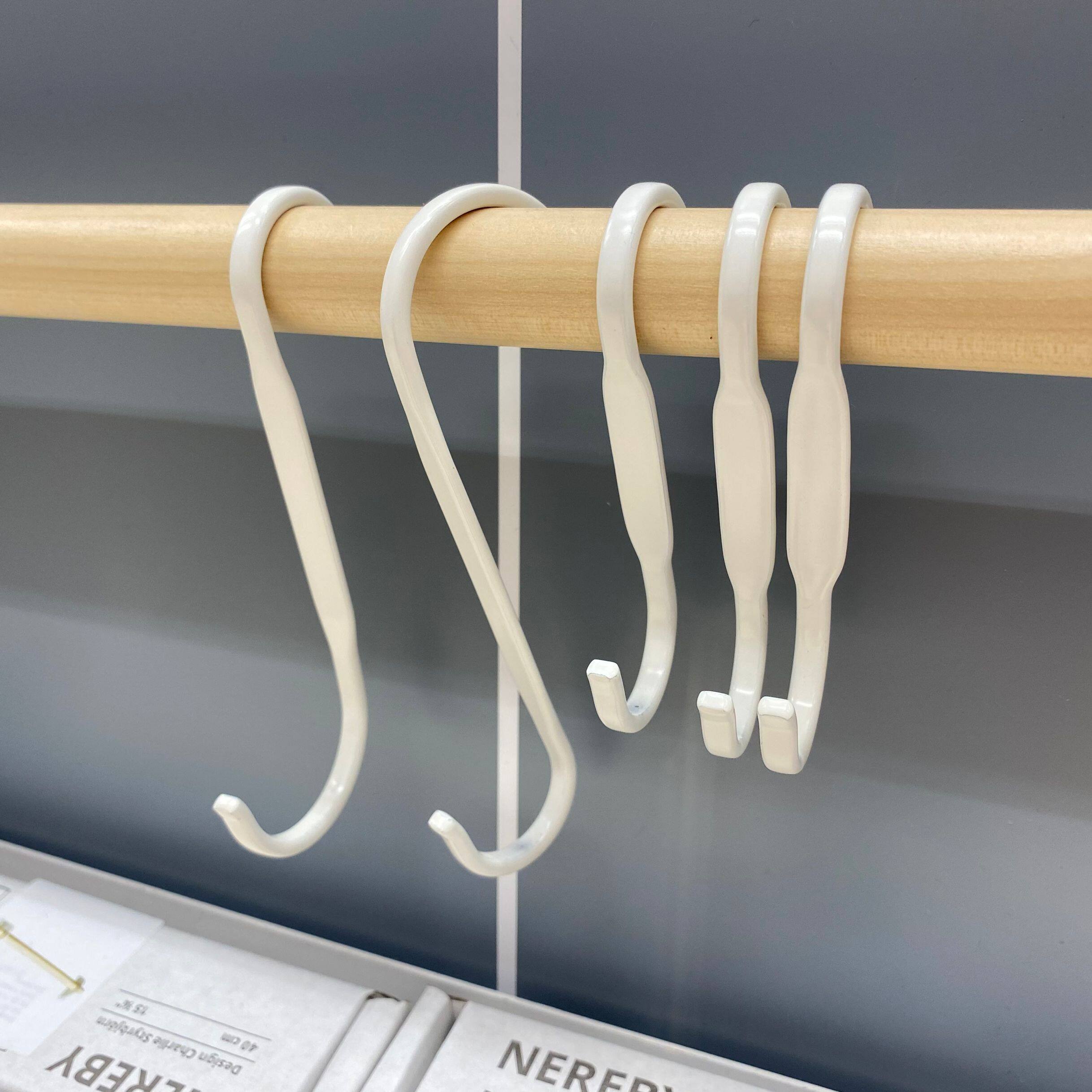 IKEA宜家奈瑞比 S形挂钩家用厨房S型钩子多用金属S钩白色挂勾卡夹