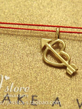 丝线款 银镀金【一见钟情】吊坠 许愿项链 箭心 美国Dogeared正品