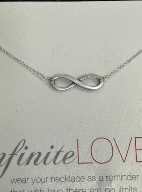infinite LOVE银链做旧效果大无限爱项链 锁骨链美国Dogeared正品