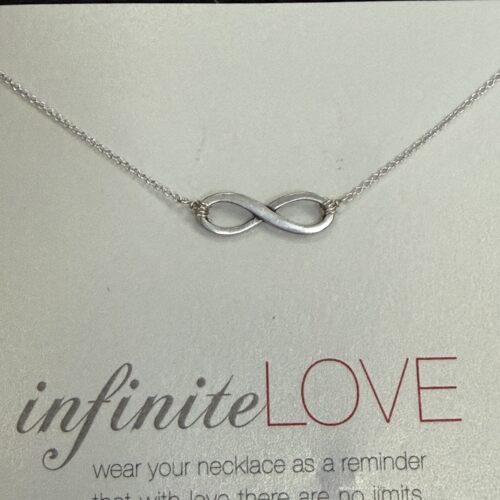infinite LOVE银链做旧效果大无限爱项链 锁骨链美国Dogeared正品