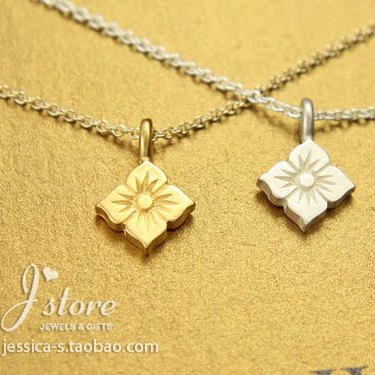 优雅的花朵 许愿项链 银镀金锁骨链 银色 美国Dogeared正品