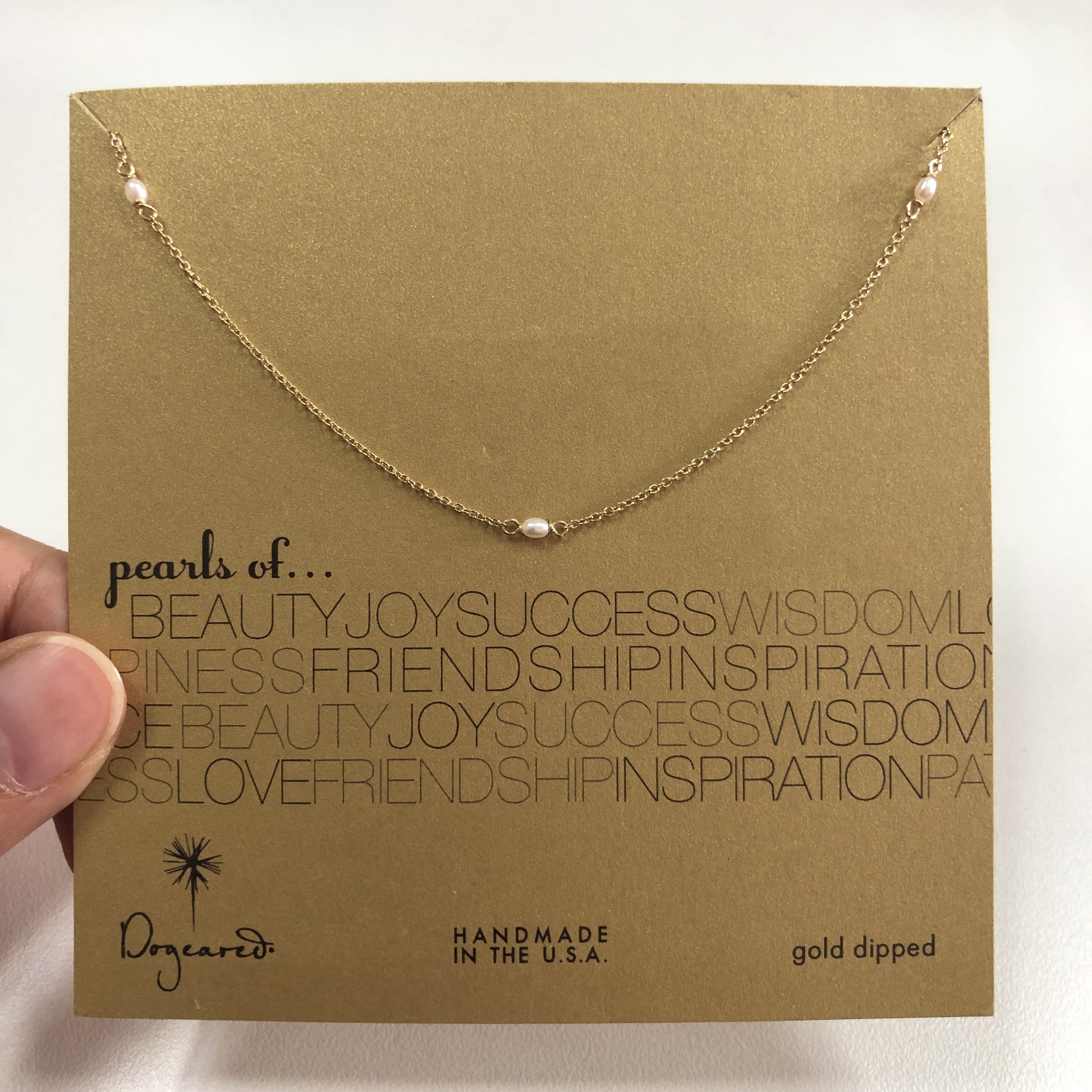 限量停产※PEARLS OF银镀金链五颗小米珍珠项链 美国Dogeared正品