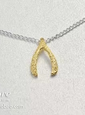 Dogeared 停产限量sparkle闪亮双色系列※银色链金色许愿骨项链