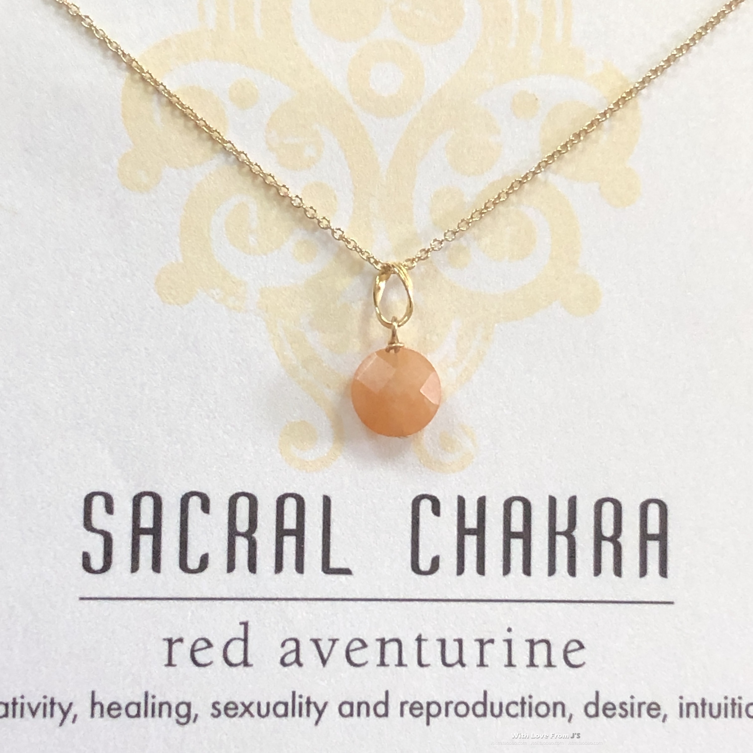 CHAKRA系列 切割面天然红东陵吊坠  项链 美国 Dogeared 正品