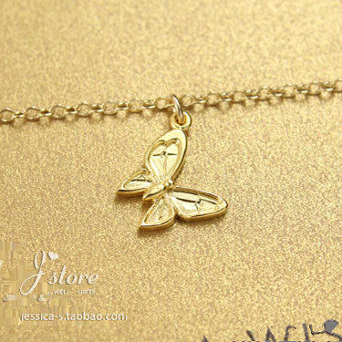 925银镀金链【迷人的蝴蝶】吊坠 许愿手链 美国 Dogeared 正品