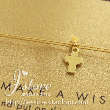 丝线款 银镀金【小天使十字架】吊坠 许愿项链 美国Dogeared正品