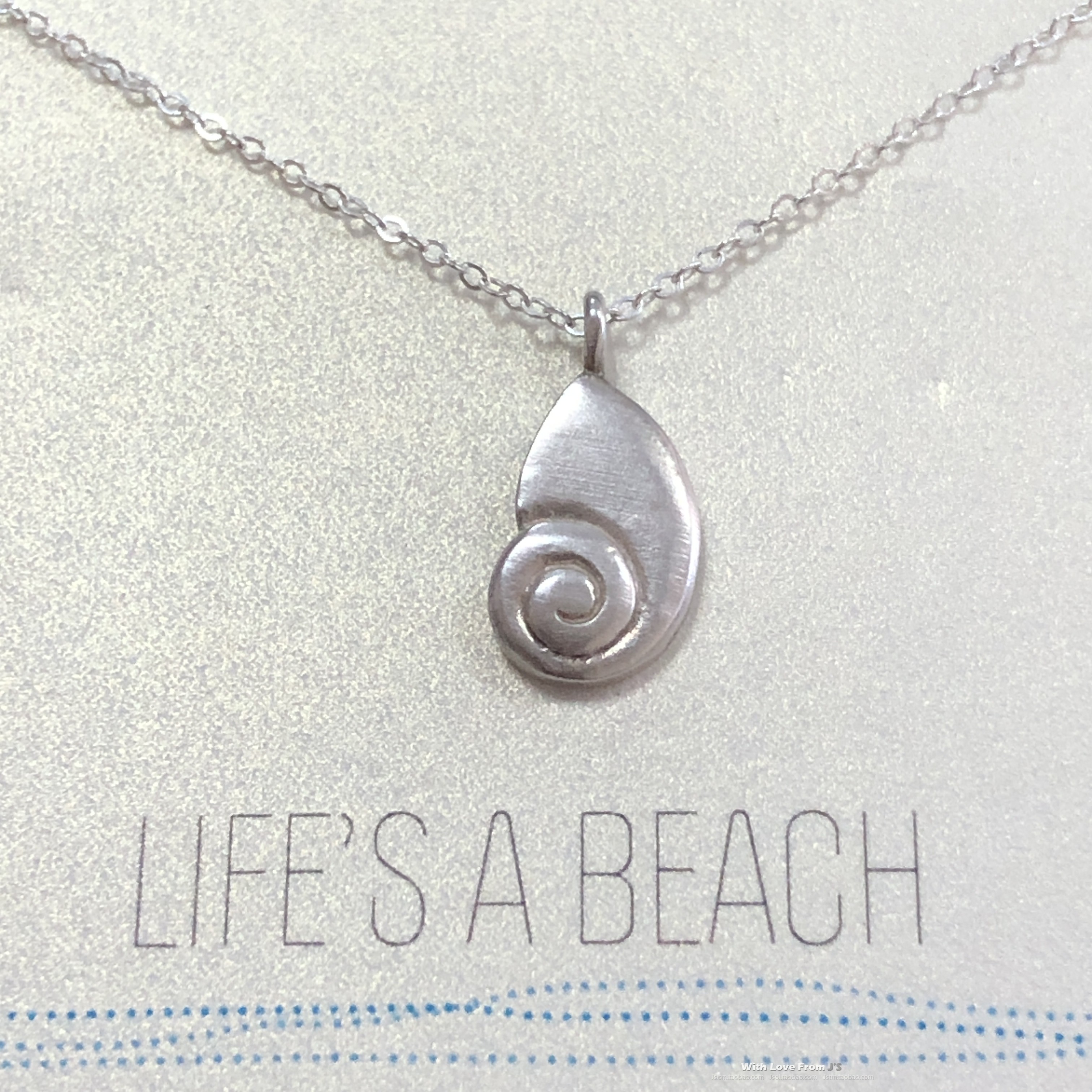 停产款 925银海螺项链 银本色链大海螺项链 美国 Dogeared 正品