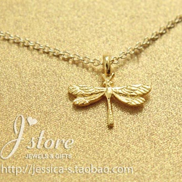 蜻蜓 许愿项链 925银锁骨链项链 银饰品 美国Dogeared正品