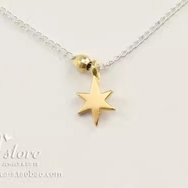 charmed迷你系列银链银镀金迷你明亮的星星+金珠项链Dogeared正品
