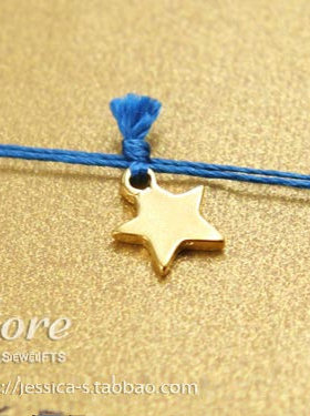 dogeared美国丝线银镀金星星项链