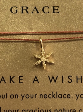 丝线款 银镀金【星星花】吊坠 许愿项链 美国Dogeared正品