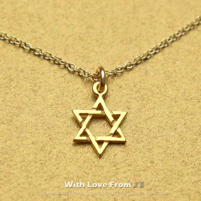 美国 六芒星吊坠锁骨链 许愿项链 金色 银镀金饰品Dogeared正品