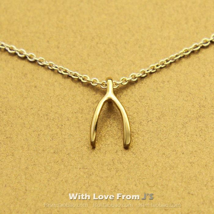 美国正品生日礼物许愿骨锁骨项链