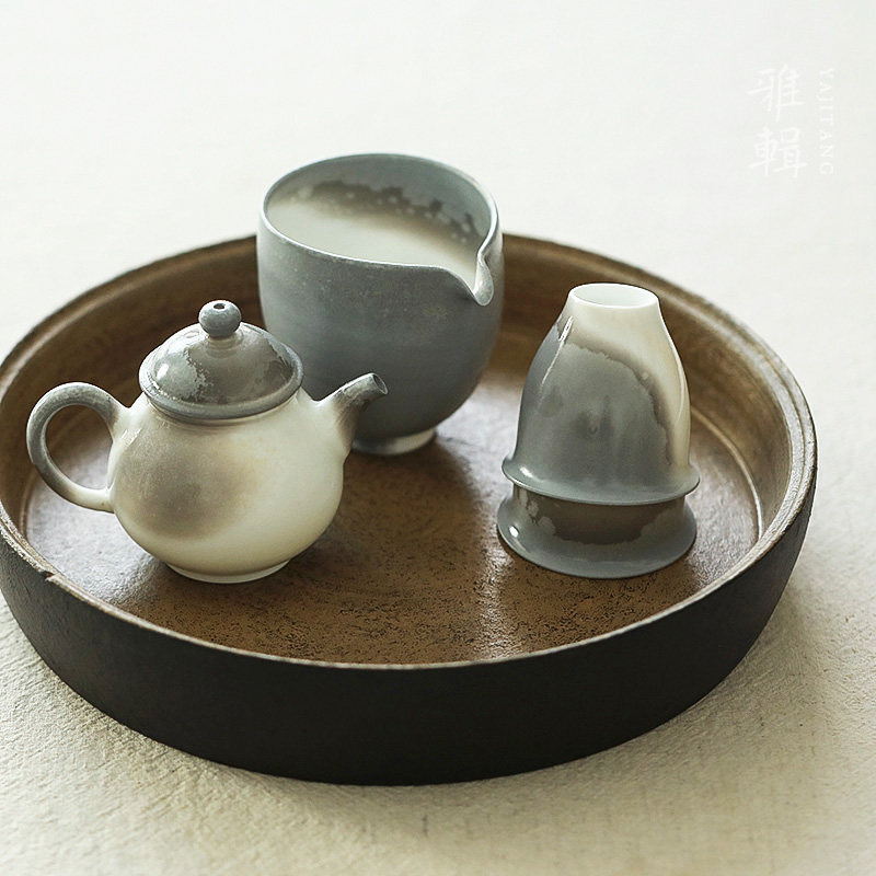 雅辑 时光之美。大漆老木头茶盘壶承收纳托盘 茶席空间配件