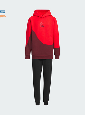 Adidas/阿迪达斯正品新款儿童连帽舒适运动休闲套装IT4051