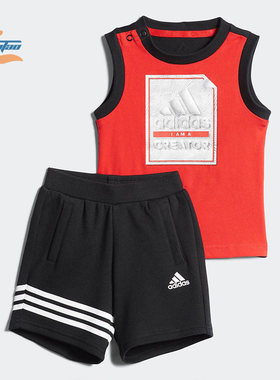 婴童装针织套服短袖阿迪达斯正品