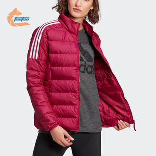 立领户外运动羽绒服 Adidas 短款 女子修身 GH4597 阿迪达斯正品