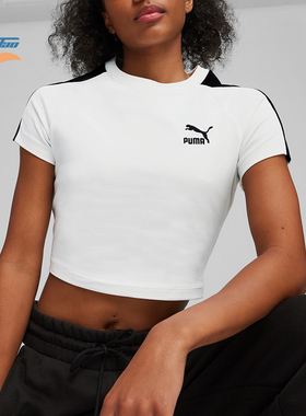 Puma/彪马正品夏季新款女士简约休闲短款圆领短袖630300-02