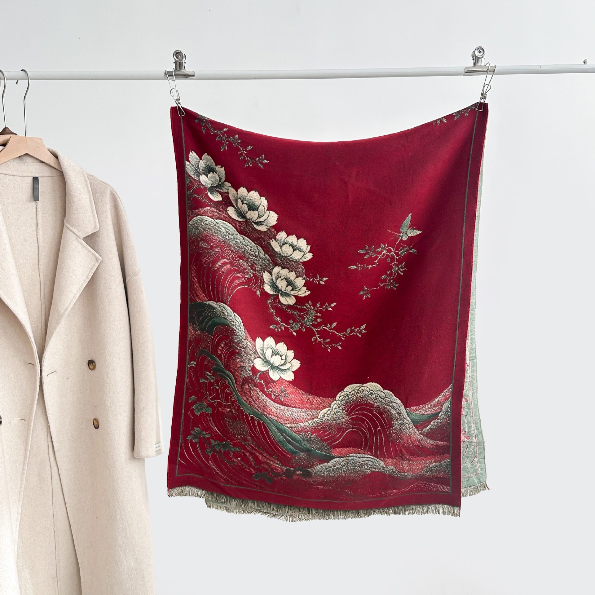 新款仿羊绒围脖复古中国风提花围巾女古风国潮保暖大披肩秋季外搭,服饰配件/皮带/帽子/围巾,围巾/丝巾/披肩,淘宝优惠券,粉丝福利购,淘宝优惠卷