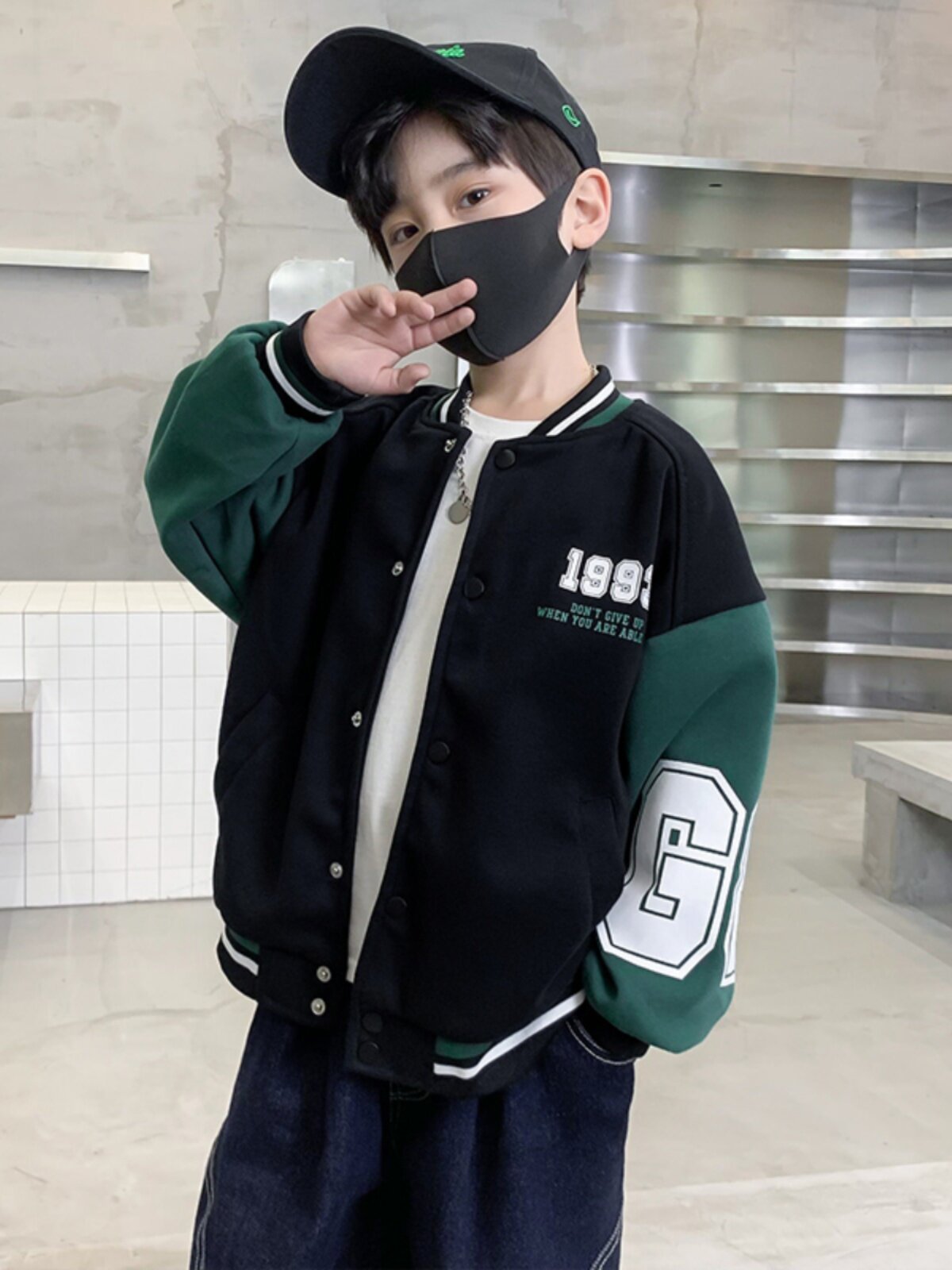 소년 야구 유니폼 가을 겨울 재킷 2024 새로운 재킷 어린이 봄 가을 중형 및 대형 아동 의류 캐주얼 패딩 탑