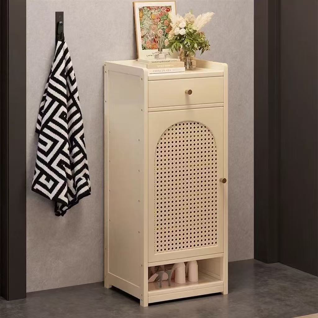 入户鞋柜家用门口外长40cm宽鞋柜多层单门出租房透气竹大码鞋柜子