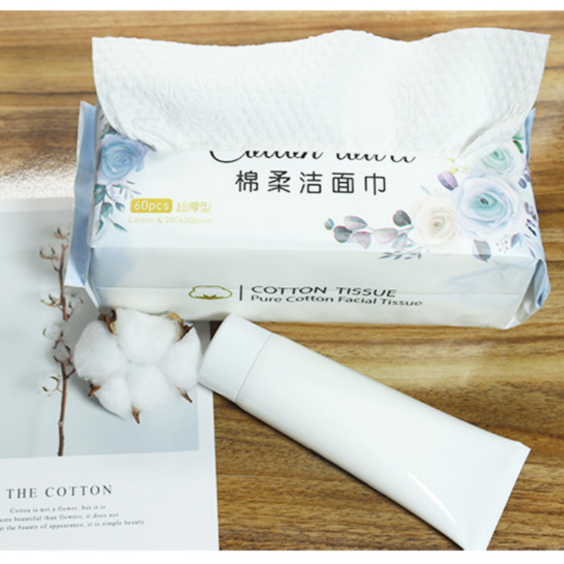 超厚加厚一次性洗脸巾全棉60片抽取式棉柔巾特厚珍珠纹美容洁面巾