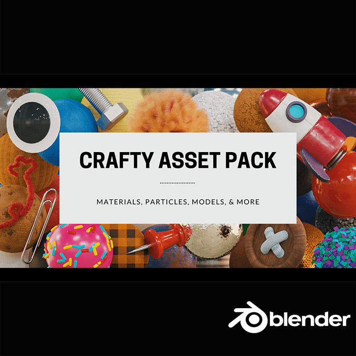 Blender 常用材质球预设库 Crafty Asset Pack - 实物图
