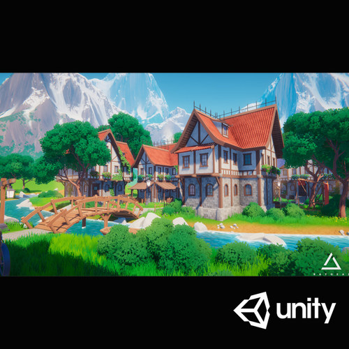 Unity3d 梦幻村庄二次元卡通村庄场景Stylized Fantasy Village