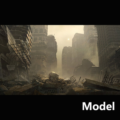 Model Warzone战争空间废墟kitbash3d模型资源（带贴图）