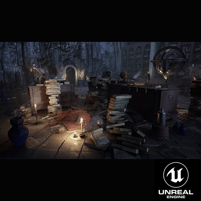 ue4 魔法师的洞穴幻想地牢场景素材