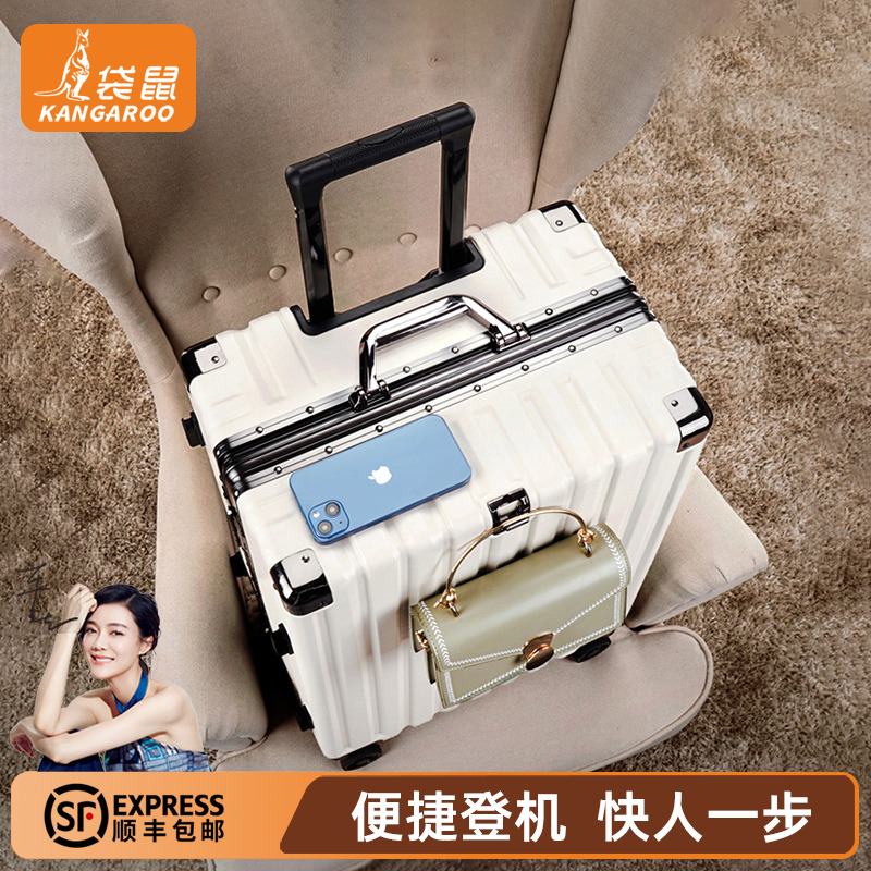 袋鼠2025新款可上飞机可带登机20寸女生高颜值密码旅行拉杆皮箱子