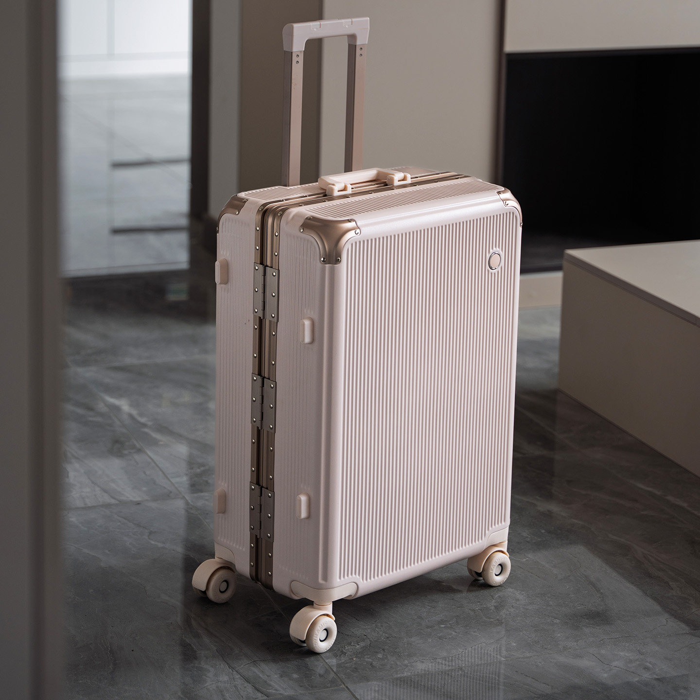 袋鼠行李箱可上飞机20寸登机结实耐用女旅行拉杆密码皮箱子粉色24