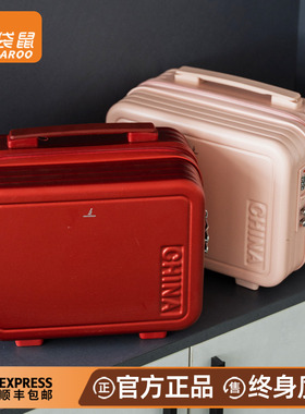 袋鼠化妆包可挂行李箱附加包12寸迷你小箱子登机手提小型轻便密码