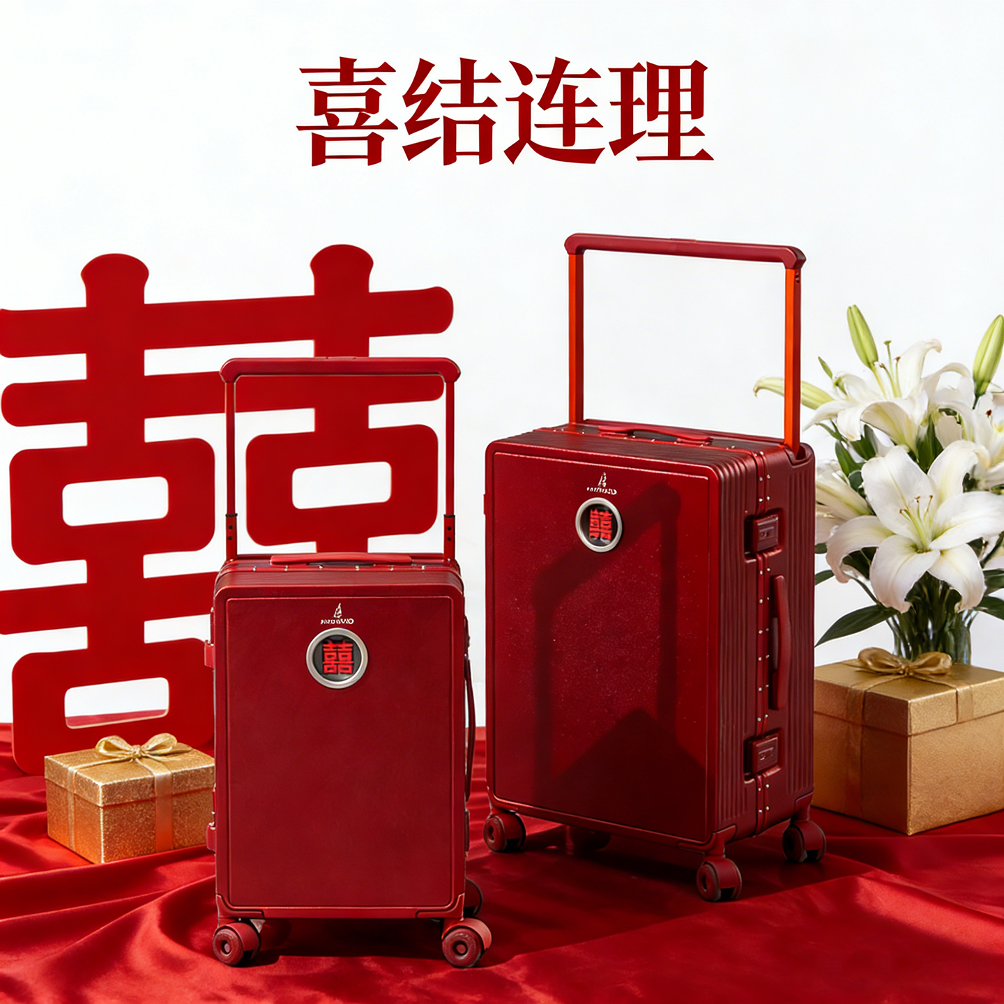 袋鼠新婚红色行李箱结婚陪嫁一对2025新款20寸女方嫁妆喜箱红箱子,箱包皮具/热销女包/男包,旅行箱,淘宝优惠券,粉丝福利购,淘宝优惠卷