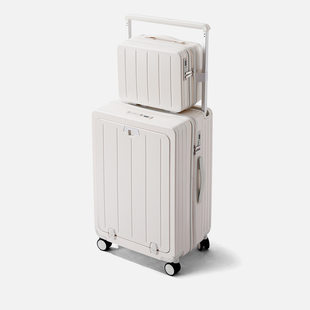 袋鼠前开口行李箱26寸大容量pc材质双层拉链加厚耐用拉杆子母箱24