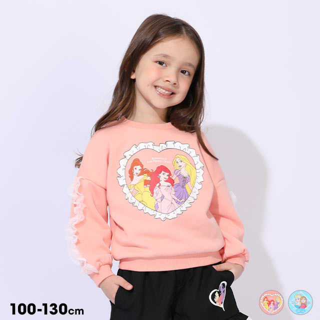 纯原日单公主加绒卫衣薄纱花边袖公主心形印花内里抓绒超亲肤