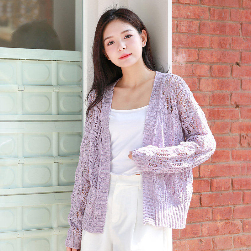 毛儿手作 棕榈花女士开衫材料包 棒针手工毛线编织 云麻/白厂丝,服饰配件/皮带/帽子/围巾,DIY编织材料包,淘宝优惠券,粉丝福利购,淘宝优惠卷