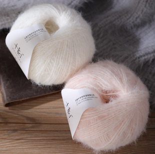 毛儿手作 十刻雪宝 38%羊毛混纺长绒毛线 帽子围巾手编材料包用线