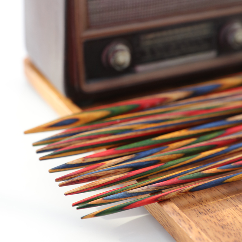 顺林彩木针彩色棒针短直针