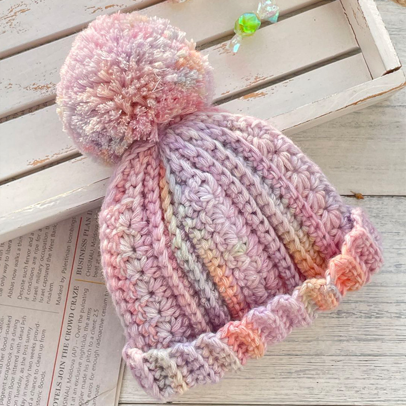 手工亲子毛球帽材料包