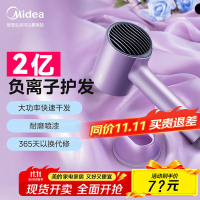 美的吹风机家用大风力负离子护