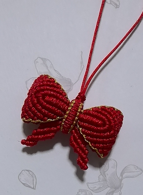 上绳记手工编绳大号立体蝴蝶结手机挂绳包挂钥匙扣DIY